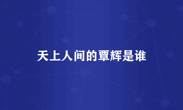 天上人间的覃辉是谁