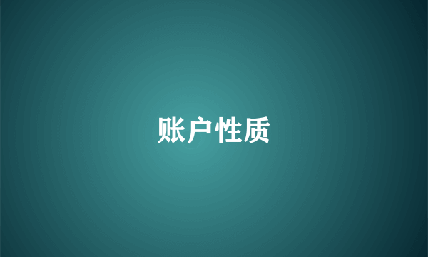 账户性质