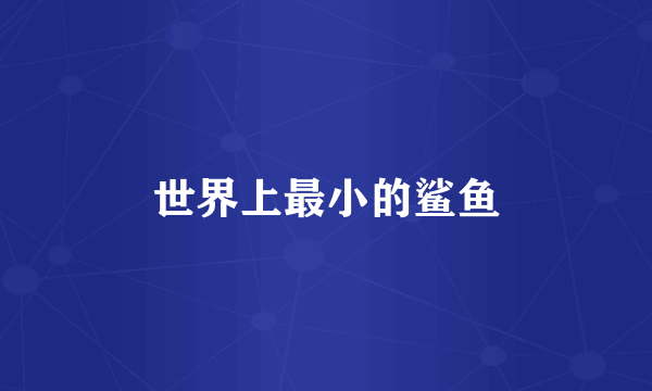 世界上最小的鲨鱼