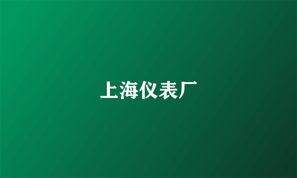上海仪表厂