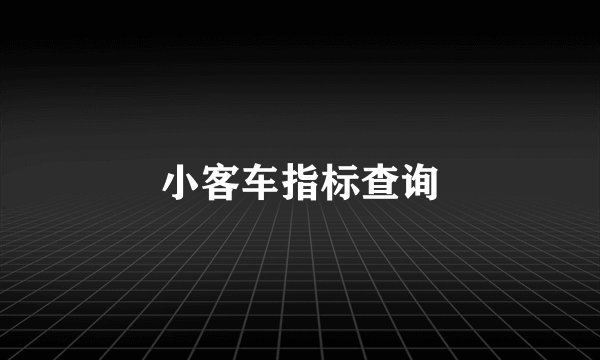 小客车指标查询