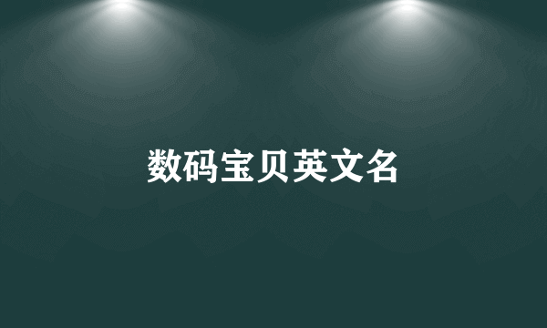 数码宝贝英文名
