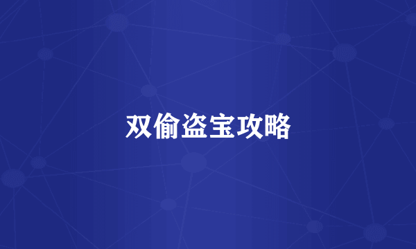双偷盗宝攻略