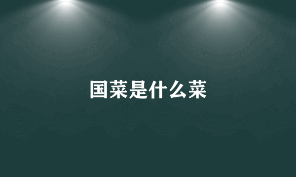 国菜是什么菜