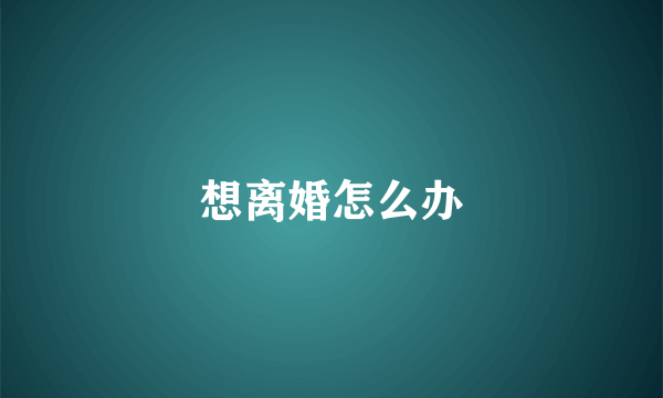 想离婚怎么办