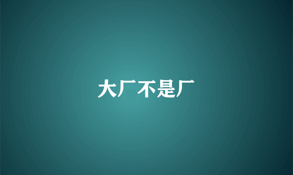 大厂不是厂