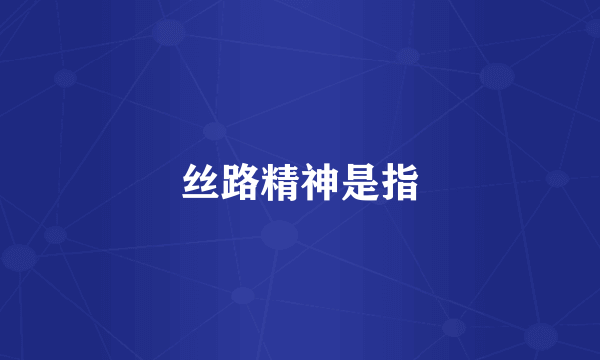 丝路精神是指