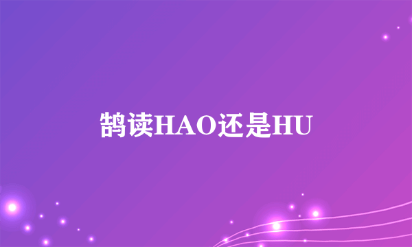 鹄读HAO还是HU