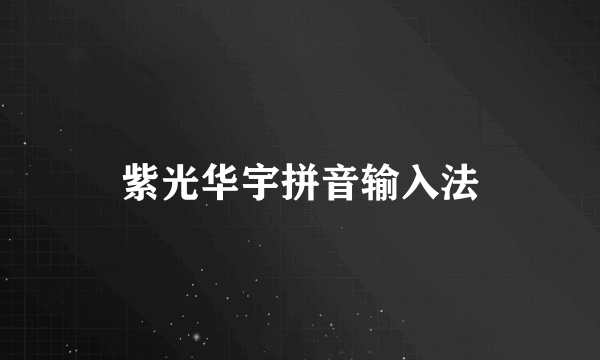 紫光华宇拼音输入法