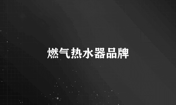 燃气热水器品牌
