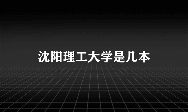 沈阳理工大学是几本
