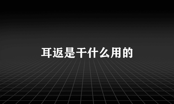 耳返是干什么用的