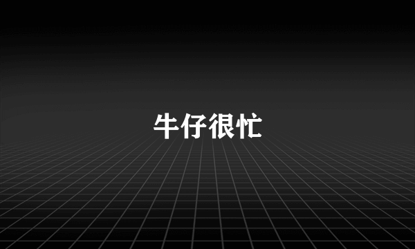 牛仔很忙