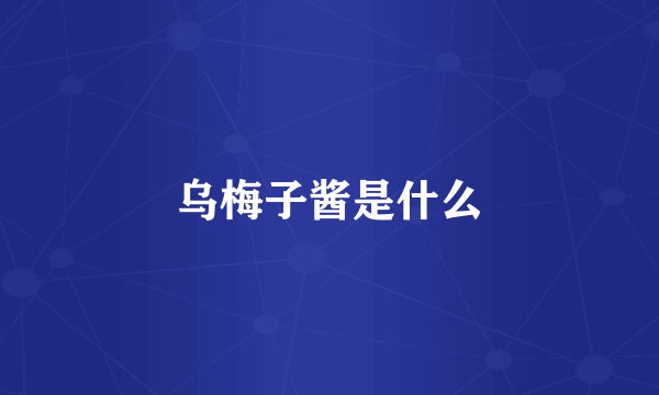 乌梅子酱是什么