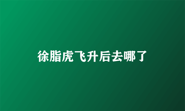 徐脂虎飞升后去哪了