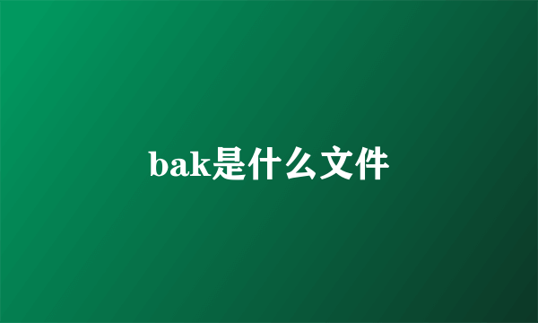 bak是什么文件