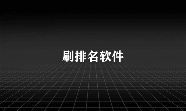 刷排名软件