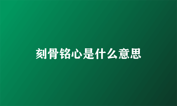 刻骨铭心是什么意思