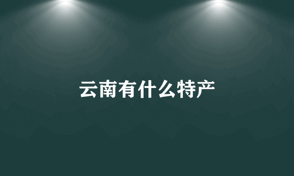 云南有什么特产
