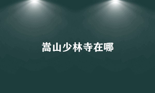 嵩山少林寺在哪