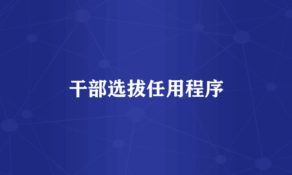 干部选拔任用程序