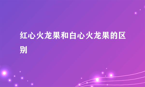 红心火龙果和白心火龙果的区别