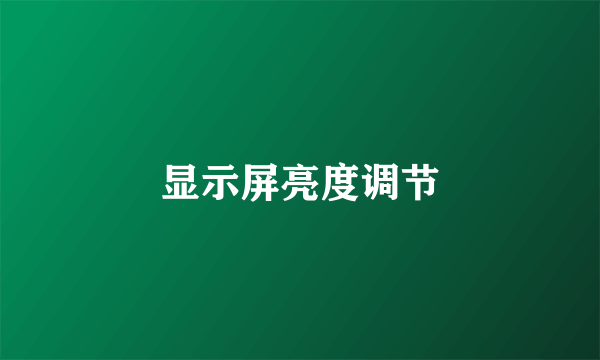 显示屏亮度调节