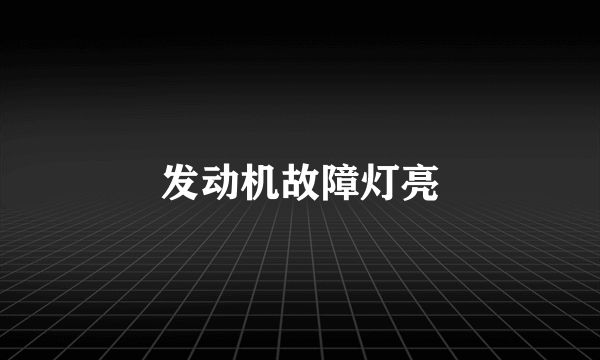 发动机故障灯亮