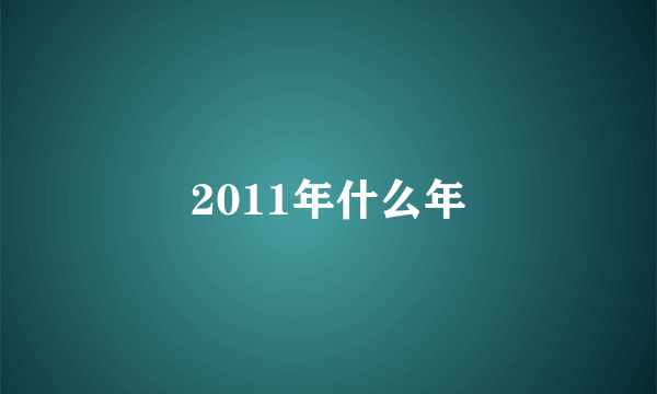 2011年什么年