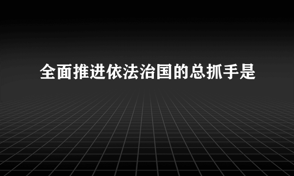 全面推进依法治国的总抓手是