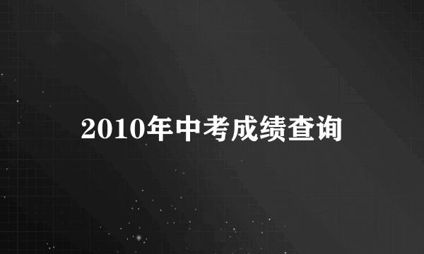 2010年中考成绩查询