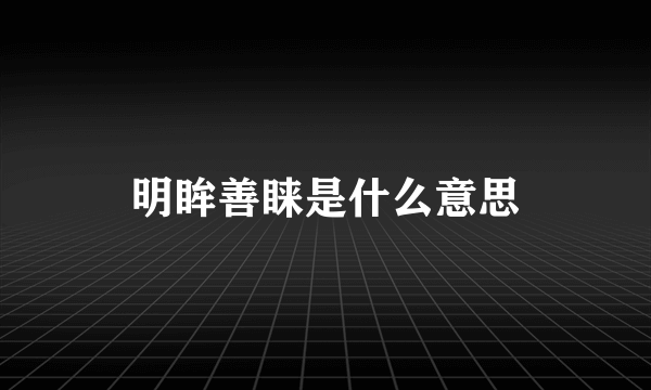明眸善睐是什么意思