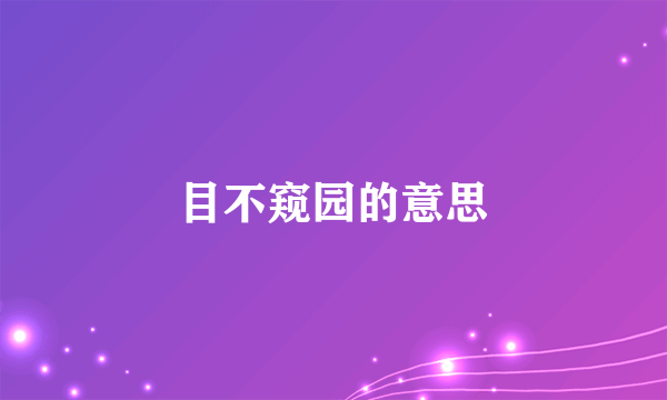 目不窥园的意思