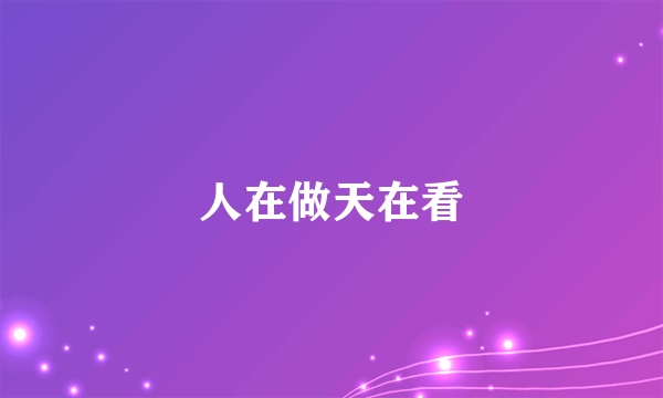 人在做天在看