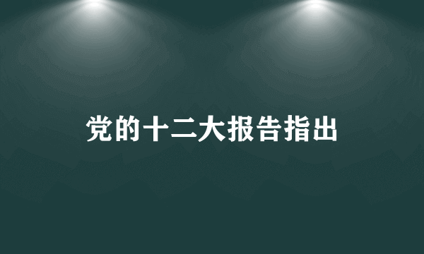 党的十二大报告指出