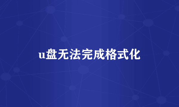 u盘无法完成格式化