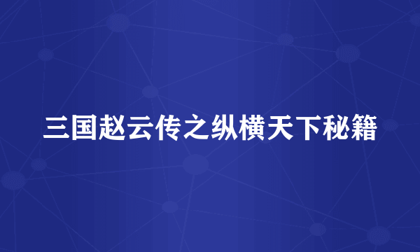 三国赵云传之纵横天下秘籍