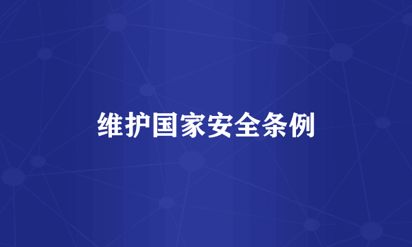 维护国家安全条例
