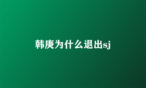 韩庚为什么退出sj