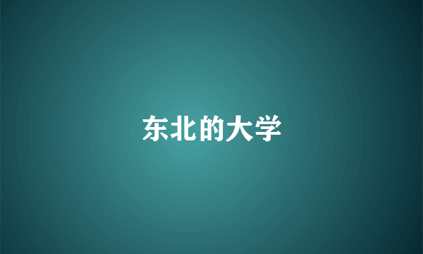 东北的大学