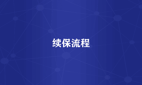 续保流程