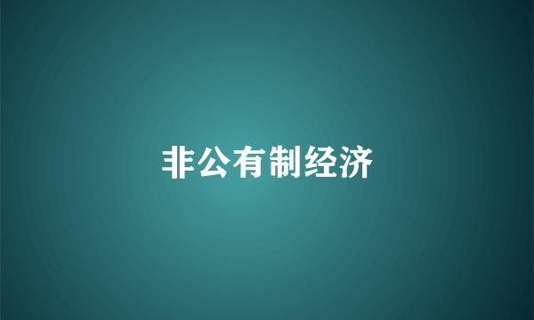 非公有制经济