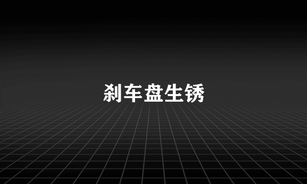刹车盘生锈