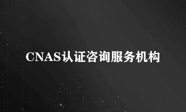 CNAS认证咨询服务机构