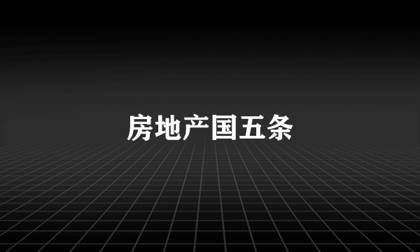 房地产国五条