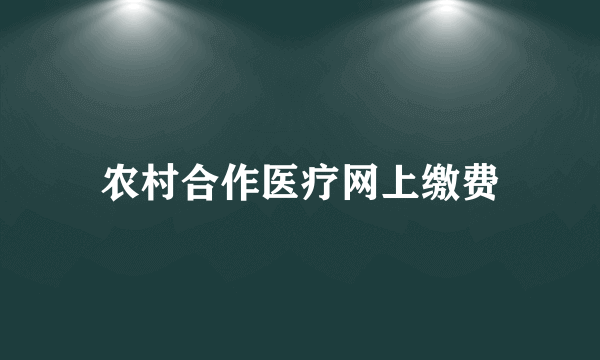农村合作医疗网上缴费