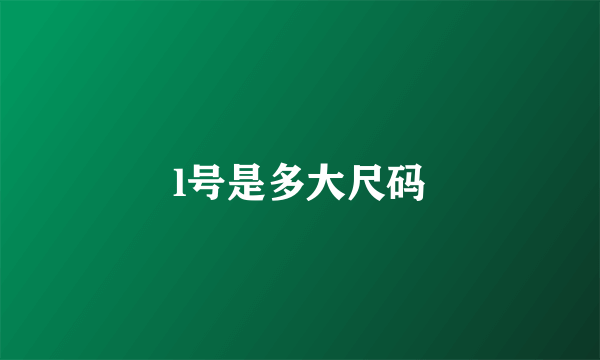 l号是多大尺码