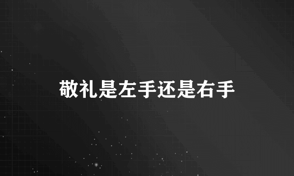 敬礼是左手还是右手