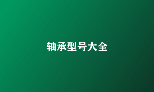 轴承型号大全