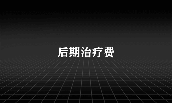 后期治疗费